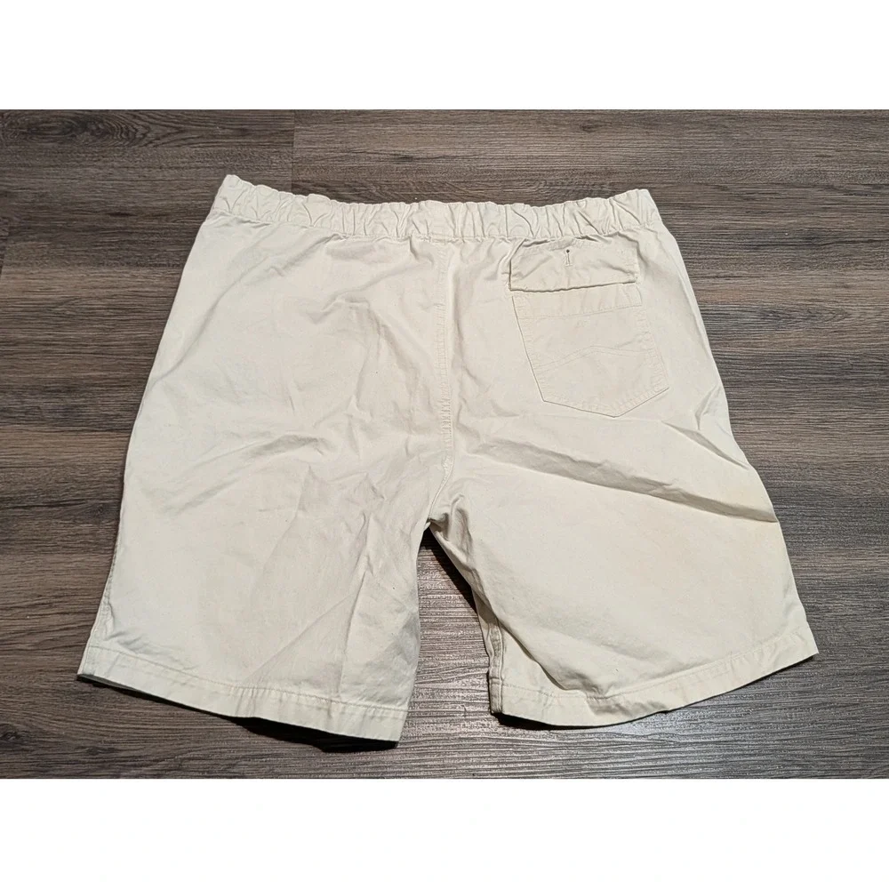 Peter Millar Mens L Pima Cotton Drawstring Shorts Cream Off White Casual
